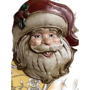 Vintage Plastic Light Up Santa Face